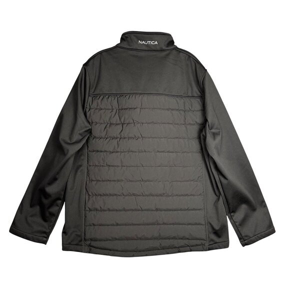 Nautica Men’s Quilted Softshell Jacket XL Black Full Zip Resistant Warm Coat New - Picture 3 of 11